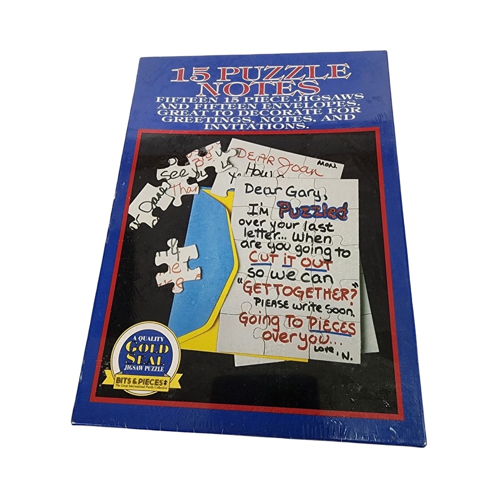 Bits And Pieces 15 Puzzle Notes Gold Seal Jigsaw Puzzle Set 15 Piece 01-0259 NEW